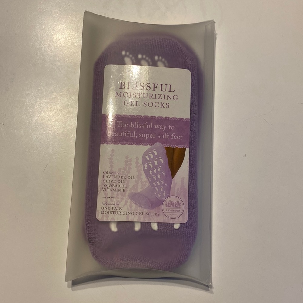 NEW Blissful Moisturizing Gel Socks. Purple in color with Lavender oil.
